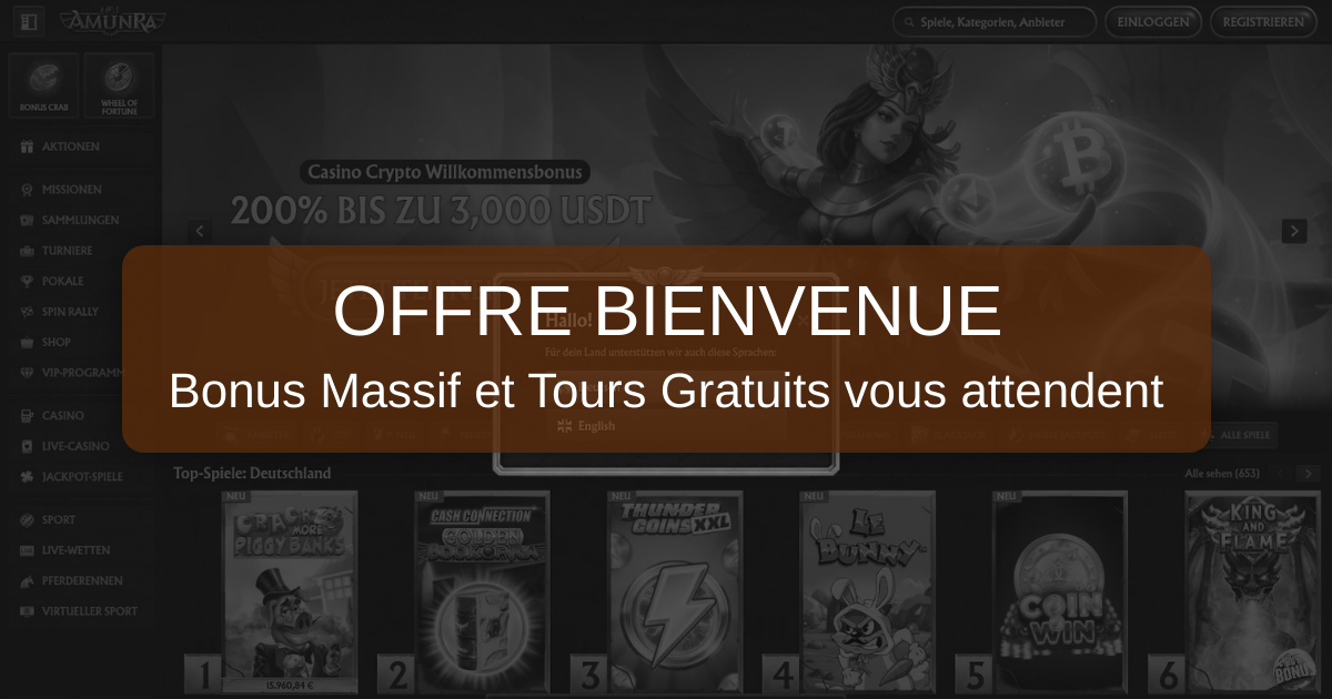 AmunRa Casino - Machines à sous et paiements rapides